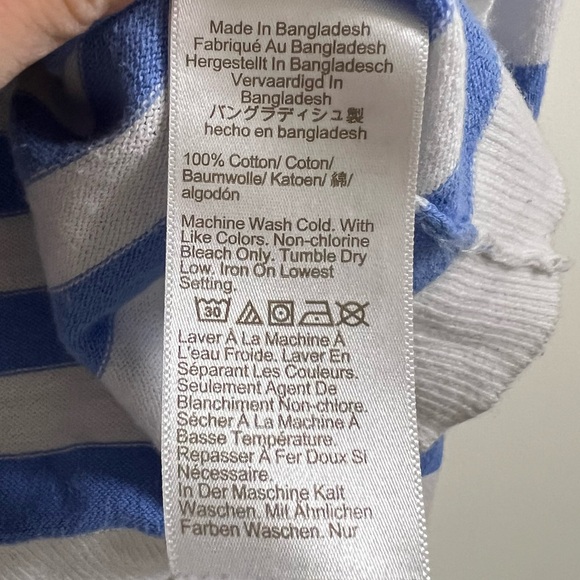 J. CREW Striped Crewneck Knit Sweater, Blue and White, M - Picture 6 of 9